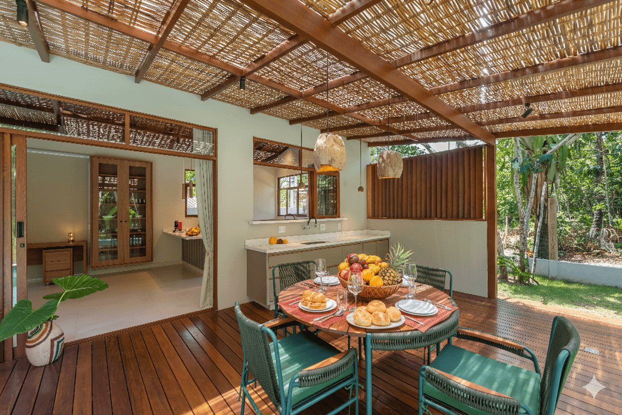 Table with fresh fruits