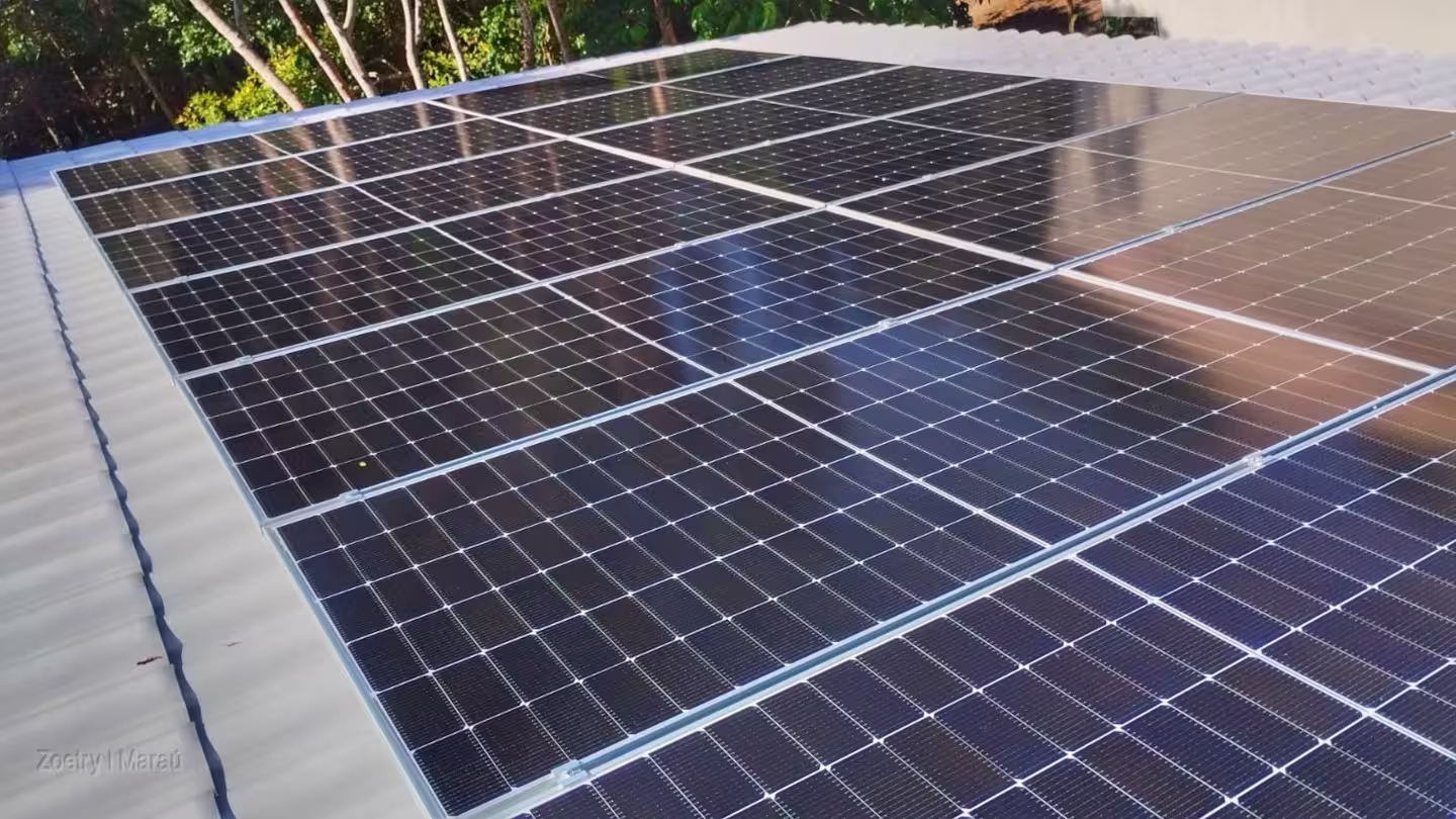 Solar panels on roof